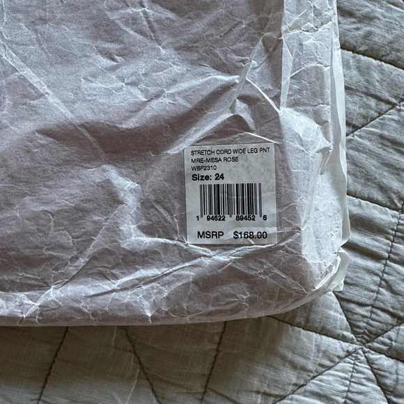 Faherty Stretch Cord Wide Leg - Women's Pink Jeans - Picture 7 of 7